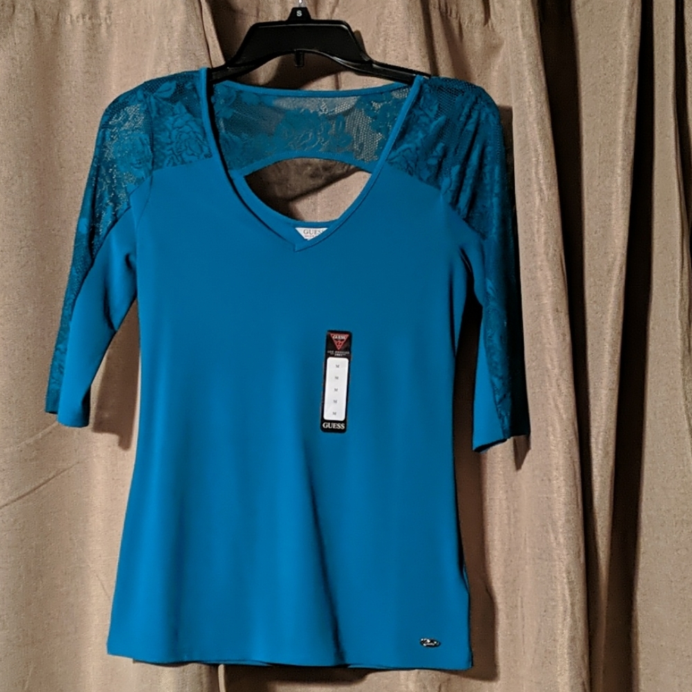 Teal quarter sleeve top